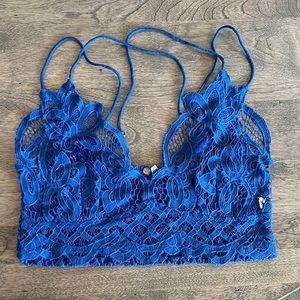 Free People Blue Lace Bralette Size M
